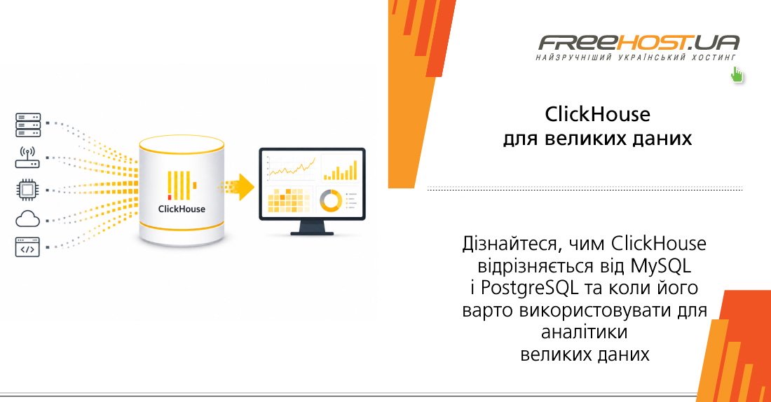 �������, ��� ClickHouse ���������� �� MySQL � PostgreSQL � ����� ��� ������� ������������ ��� ��������� ������� ������
