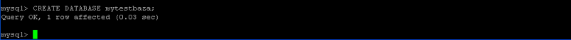 > CREATE DATABASE mytestbaza;