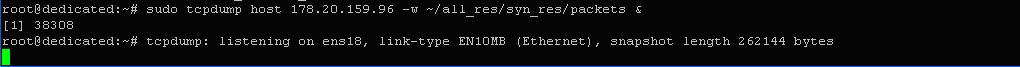 $ sudo tcpdump host 178.20.159.96 -w ~/all_res/syn_res/packets &