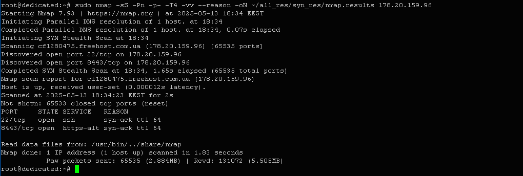 $ sudo nmap -sS -Pn -p- -T4 -vv --reason -oN ~/all_res/syn_res/nmap.results 178.20.159.96