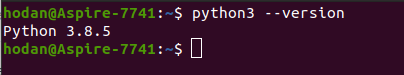 Версия Python в ОС Ubuntu 20
