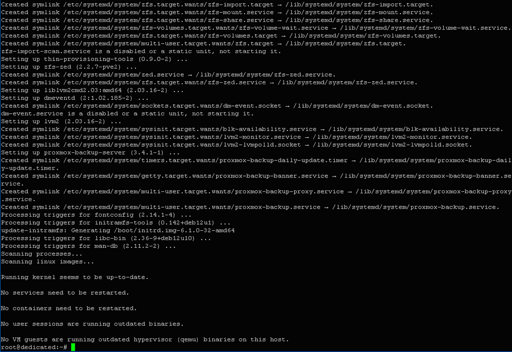 $ apt install proxmox-backup-server-3