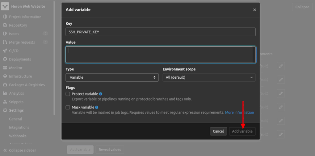 ������ ������ Add variable
