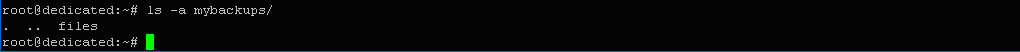 $ ls -a mybackups/ 