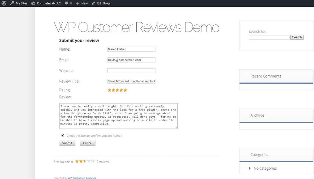   WP Customer Review