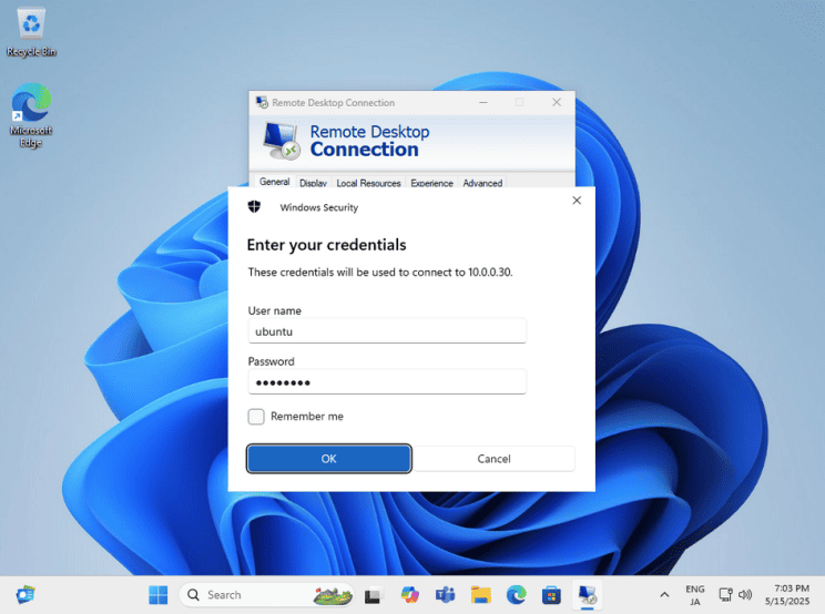 � ���� ������ Windows Security ������ ������ �������� access credentials