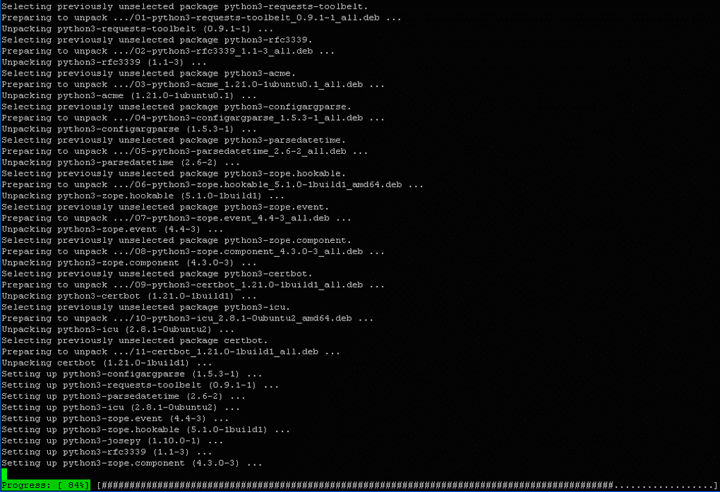 ������� ��������� Certbot