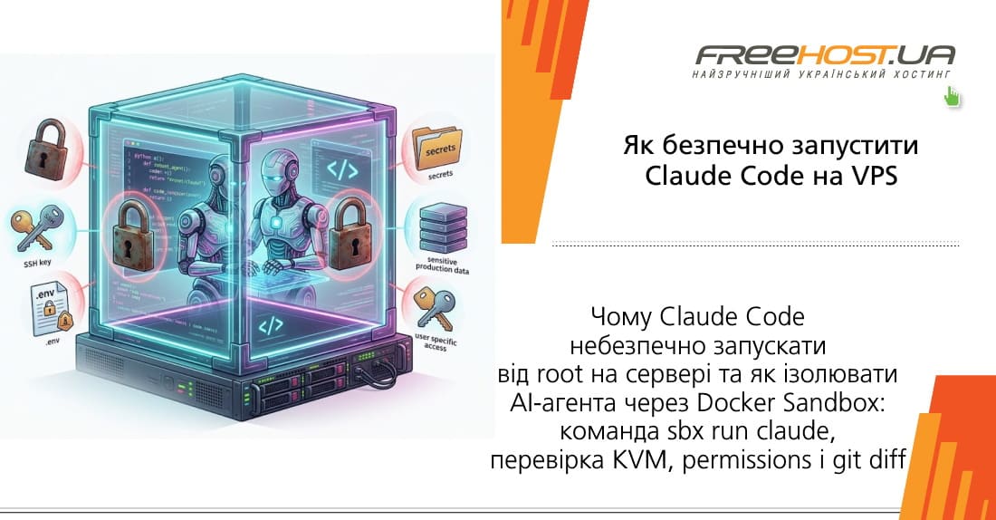 Почему Claude Code опасно запускать от root на сервере и как изолировать AI-агента через Docker Sandbox: команда sbx run claude, проверка KVM, permissions и git diff Я безопасно запустил Claude Code на VPS