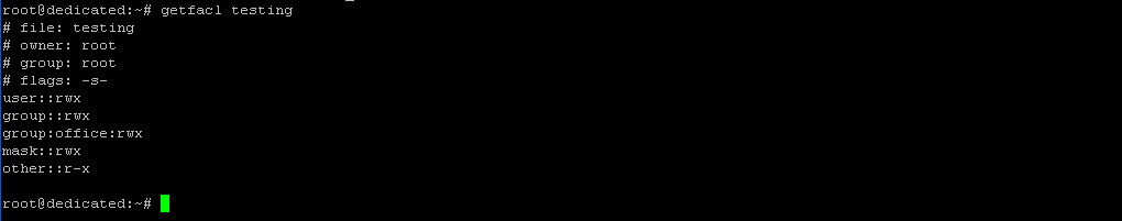 $ getfacl testing