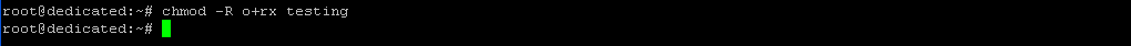 $ chmod -R o+rx testing