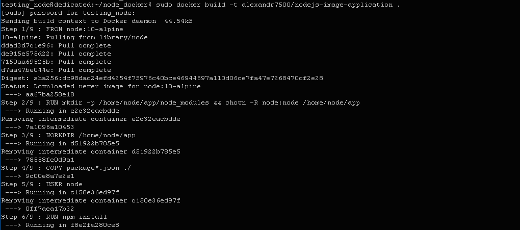 $ sudo docker build -t alexandr7500/nodejs-image-application