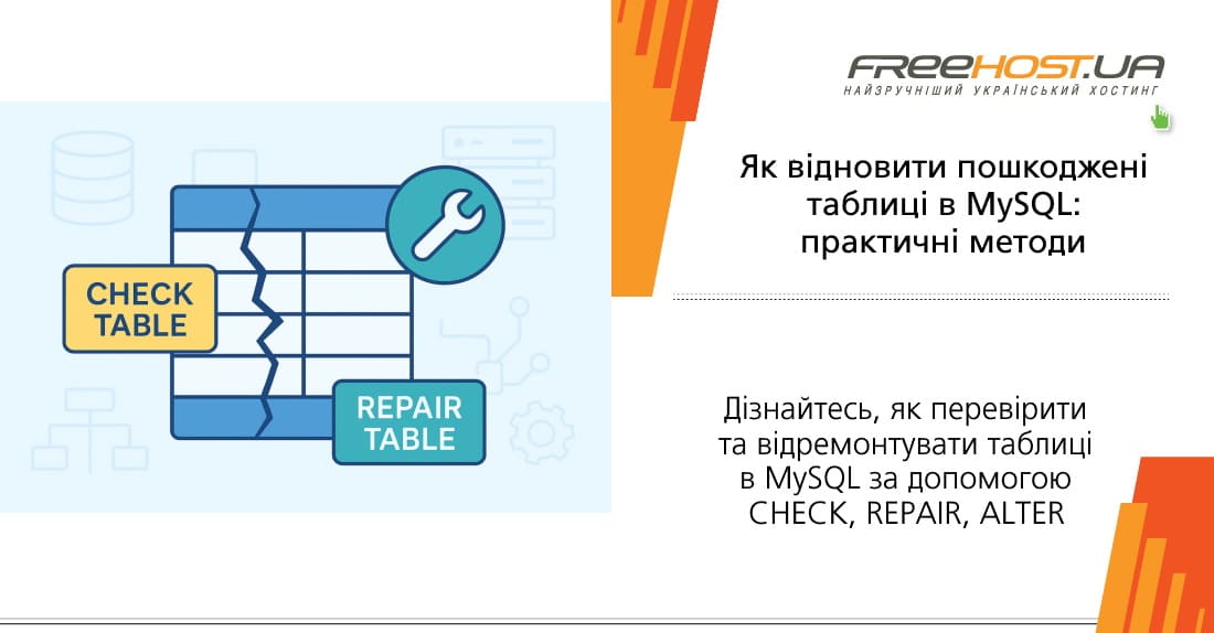 �������, ��� ��������� � ��������������� ������� � MySQL � ������� CHECK, REPAIR, ALTER