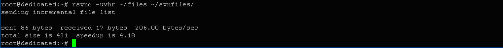 $ rsync -uvhr ~/files ~/synfiles/