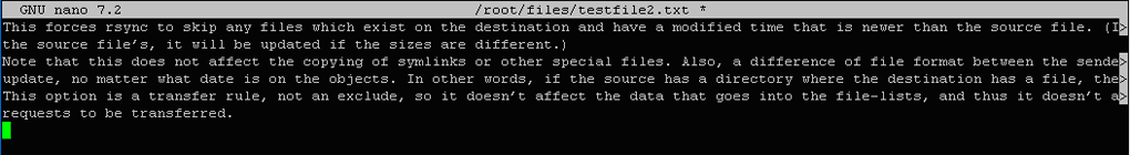 $ nano ~/files/testfile2.txt