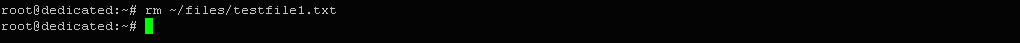 $ rm ~/files/testfile1.txt