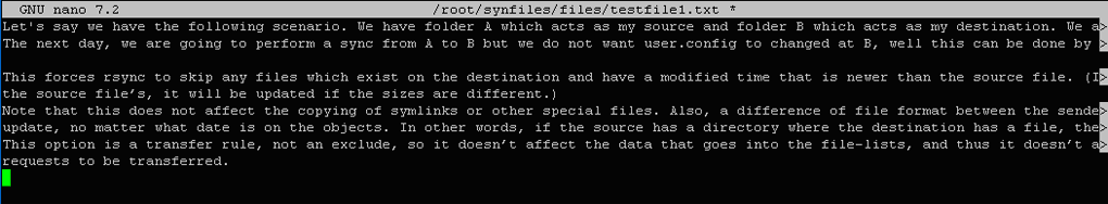 $ nano ~/synfiles/files/testfile1.txt
