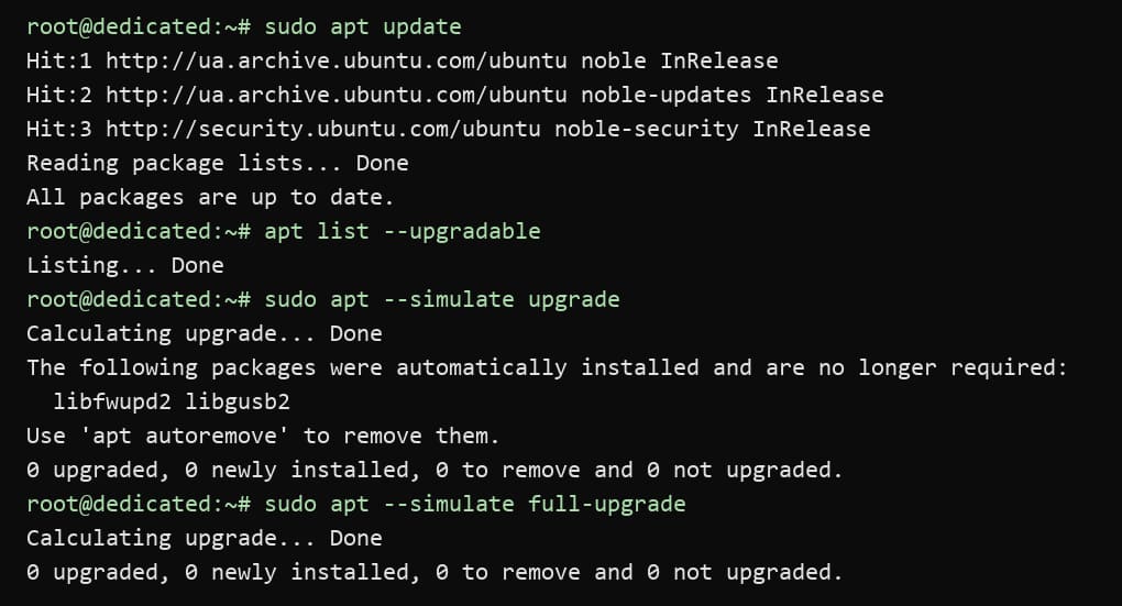 ��������� apt update, ������ ��������� ����������, apt-get -s upgrade � apt-cache policy nginx �� �������